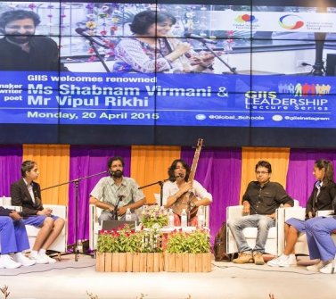 Vipul Rikhi, Shabnam Virmani and Gopal Singh Chouhan at GIIS, Singapore